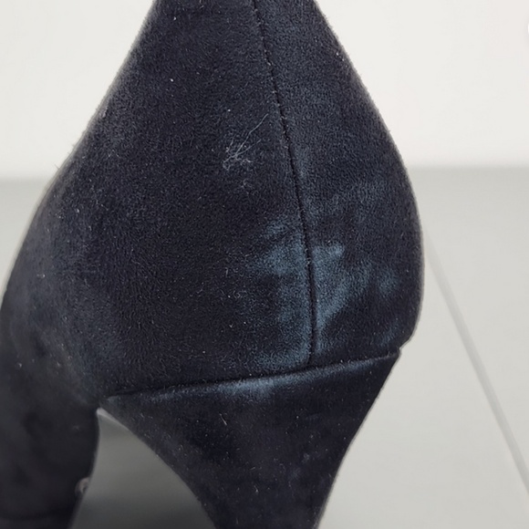 Guess CACEI Pump Womens 9.5M Black Suede Stiletto Slip On High Heels Peep Toe - Picture 15 of 16